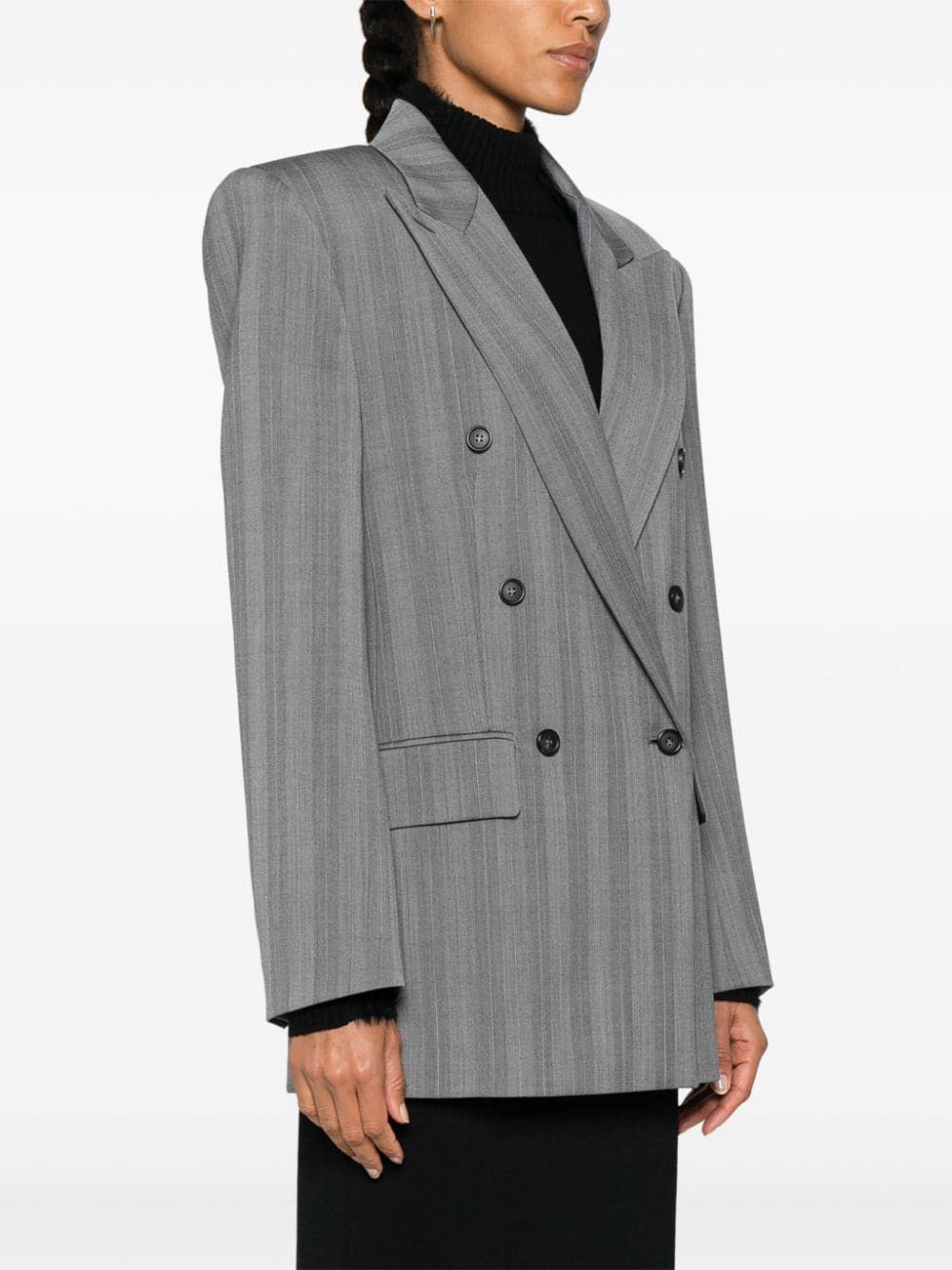 Sportmax WOOL DOUBLE-BREASTED JACKET Size S / US 4 / IT 40 - 3 Thumbnail