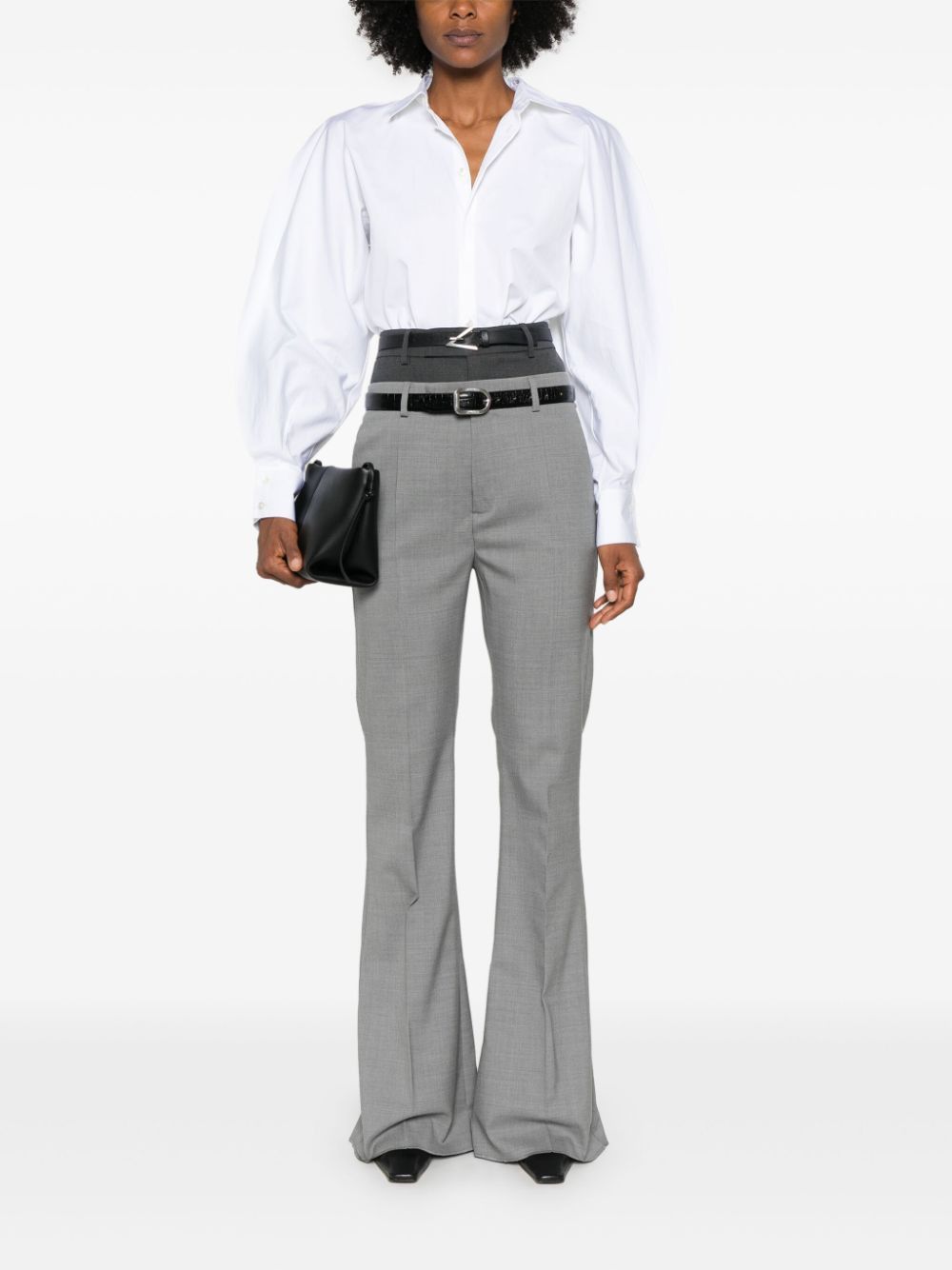 Sportmax WOOL FLARED LEG TROUSERS Size 27" / US 4 / IT 40 - 5 Thumbnail