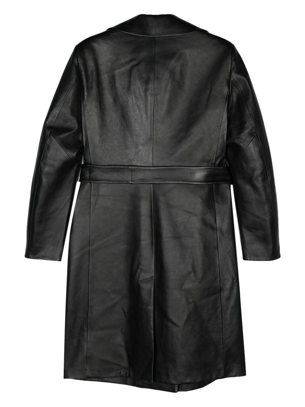 Sportmax LEATHER BELTED COAT Size S / US 4 / IT 40 - 2 Thumbnail