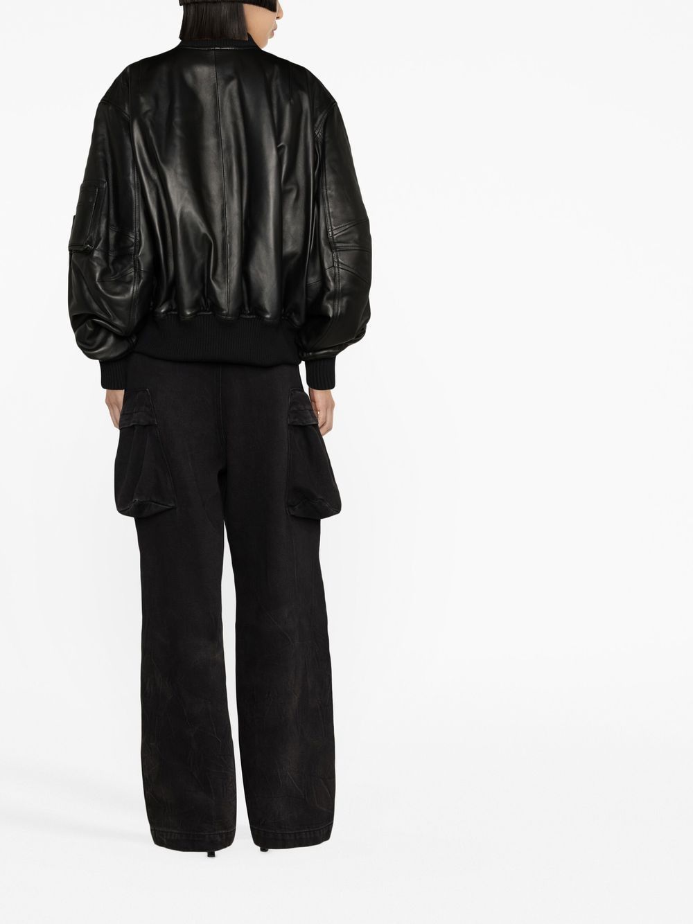 The Attico ANJA LEATHER BOMBER JACKET Size S / US 4 / IT 40 - 3 Thumbnail