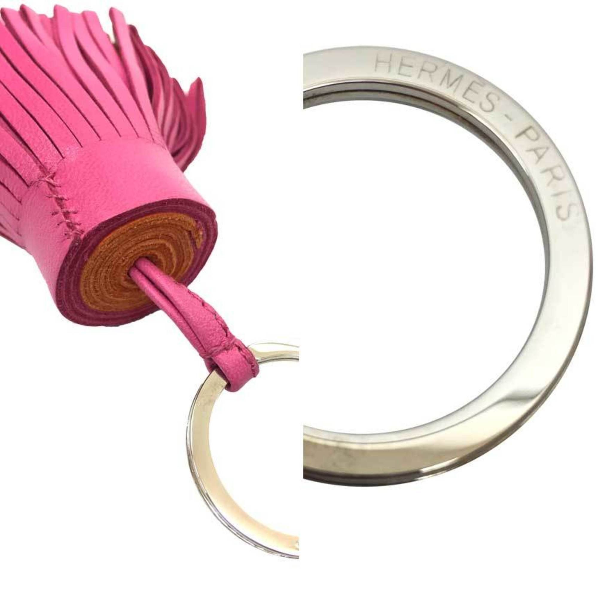 Hermes HERMES Carmen Key Ring Holder PORTE -CLES CARMEN BICOLORE AGN EAU MILO Charm Bicolor Pink/Orange Size ONE SIZE - 3 Thumbnail