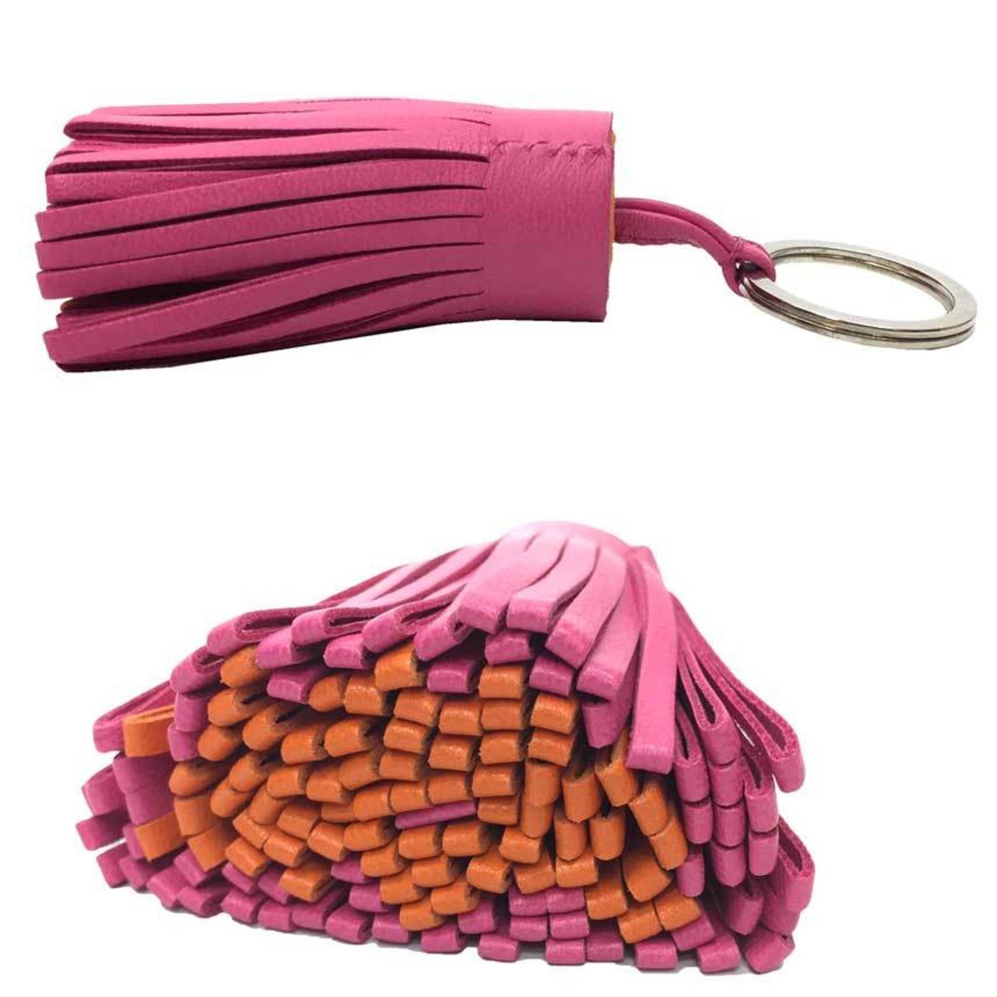 Hermes HERMES Carmen Key Ring Holder PORTE -CLES CARMEN BICOLORE AGN EAU MILO Charm Bicolor Pink/Orange Size ONE SIZE - 2 Thumbnail