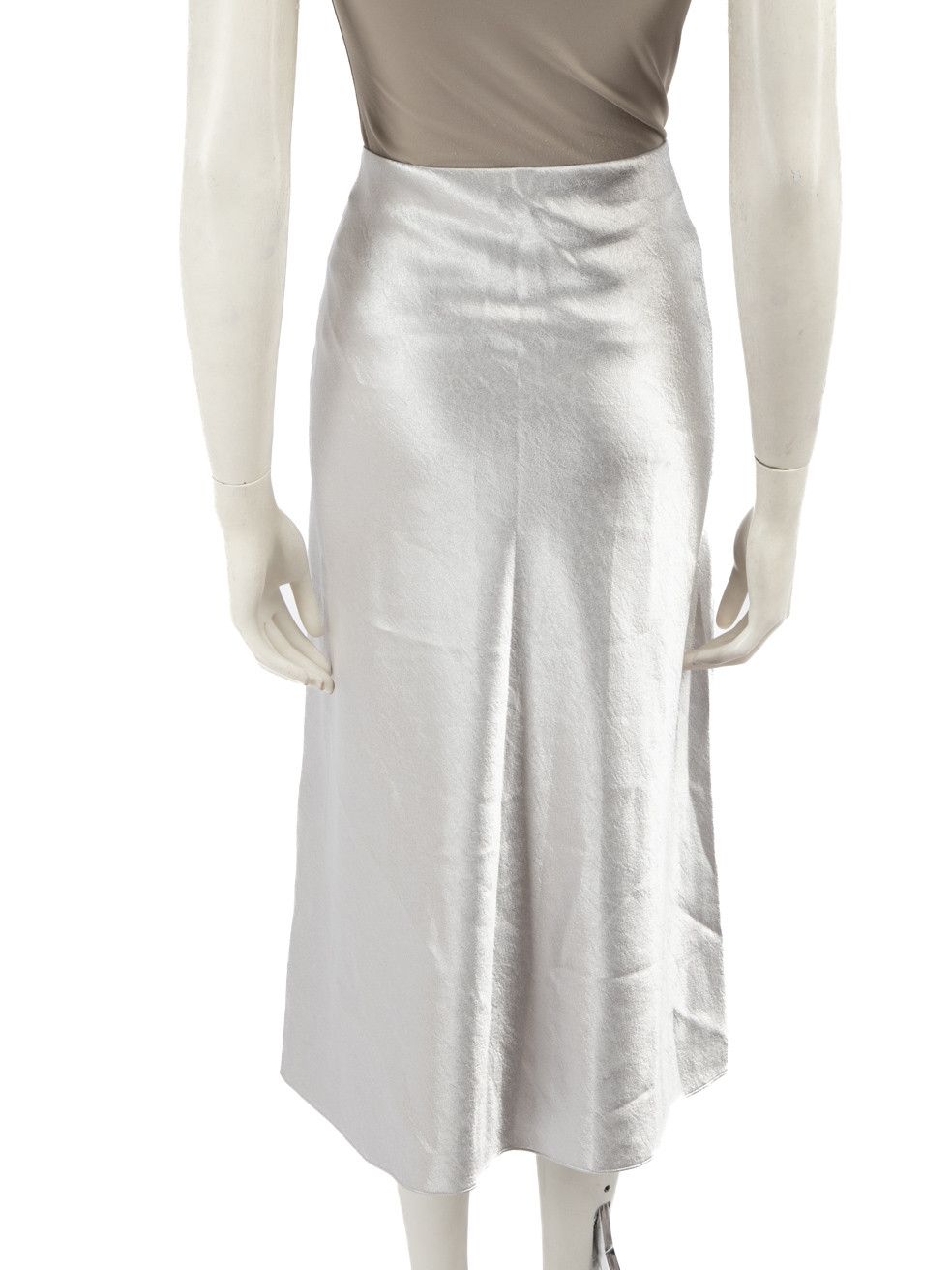 Vince Silver Metallic Midi Skirt Size 30" / US 8 / IT 44 - 3 Thumbnail
