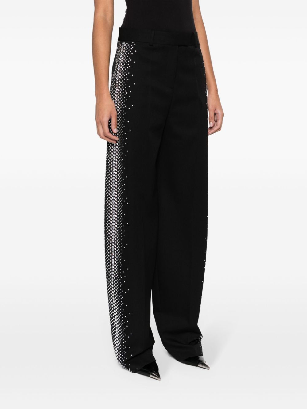 The Attico RHINESTONES DETAIL GABARDINE TROUSERS Size 27" / US 4 / IT 40 - 5 Thumbnail