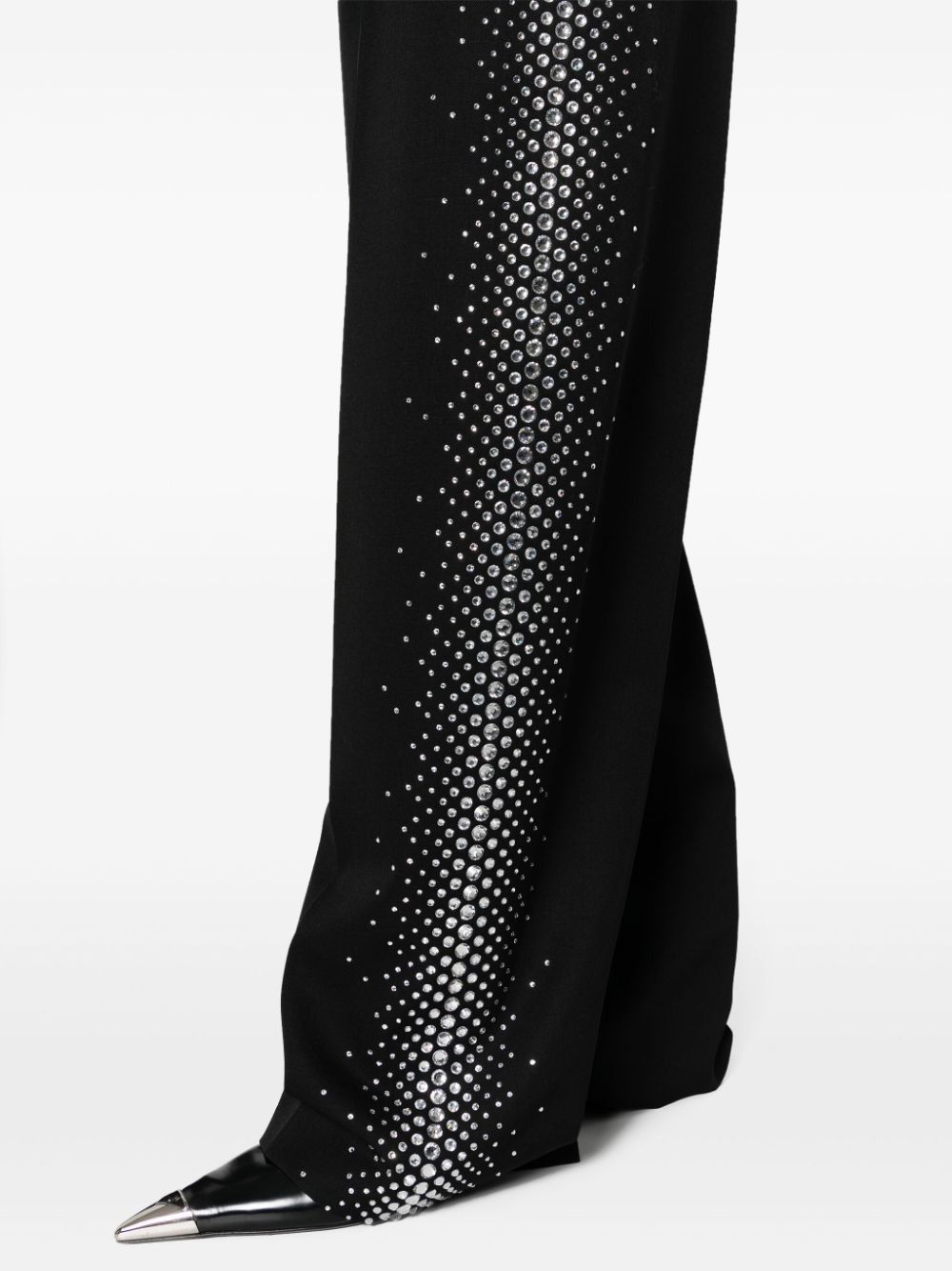 The Attico RHINESTONES DETAIL GABARDINE TROUSERS Size 27" / US 4 / IT 40 - 2 Thumbnail
