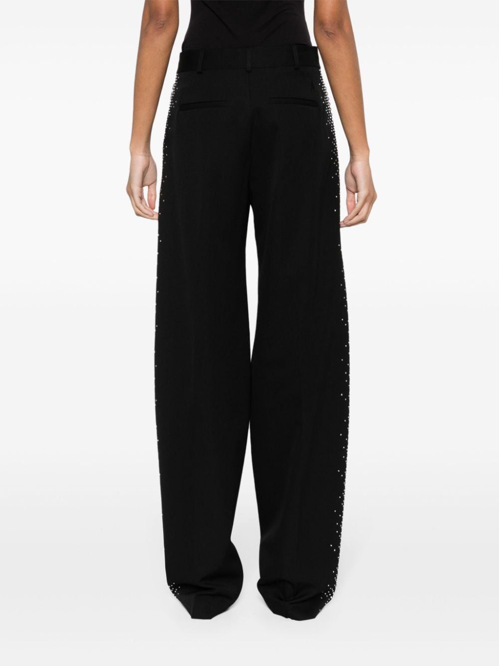 The Attico RHINESTONES DETAIL GABARDINE TROUSERS Size 27" / US 4 / IT 40 - 4 Thumbnail
