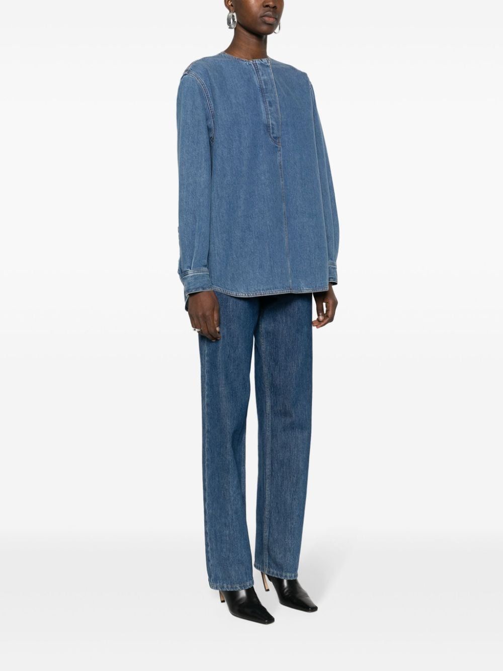 Toteme ORGANIC COTTON DENIM SHIRT Size S / US 4 / IT 40 - 5 Thumbnail