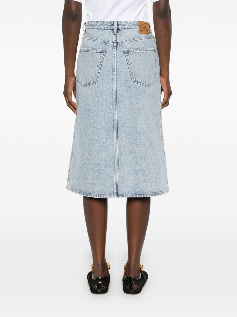 Toteme ORGANI COTTON DENIM MIDI SKIRT Size 27" / US 4 / IT 40 - 5 Thumbnail