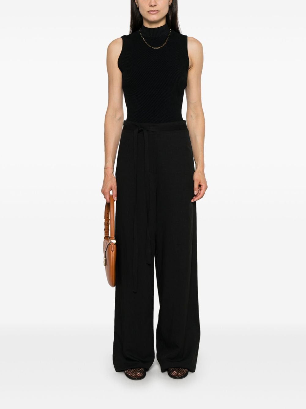 TIE-WAIST FLUID TROUSERS