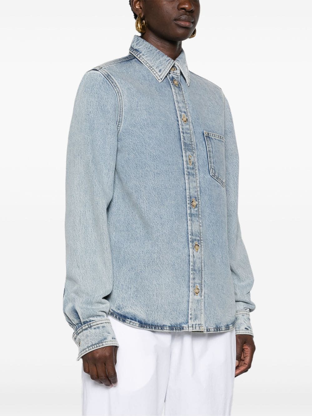 Toteme ORGANIC COTTON DENIM SHIRT Size XS / US 0-2 / IT 36-38 - 4 Thumbnail