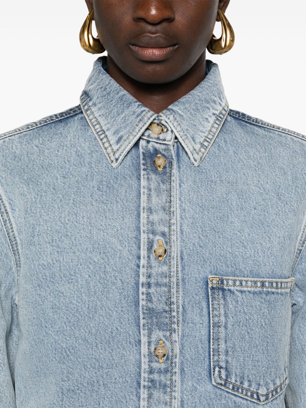 Toteme ORGANIC COTTON DENIM SHIRT Size S / US 4 / IT 40 - 5 Thumbnail