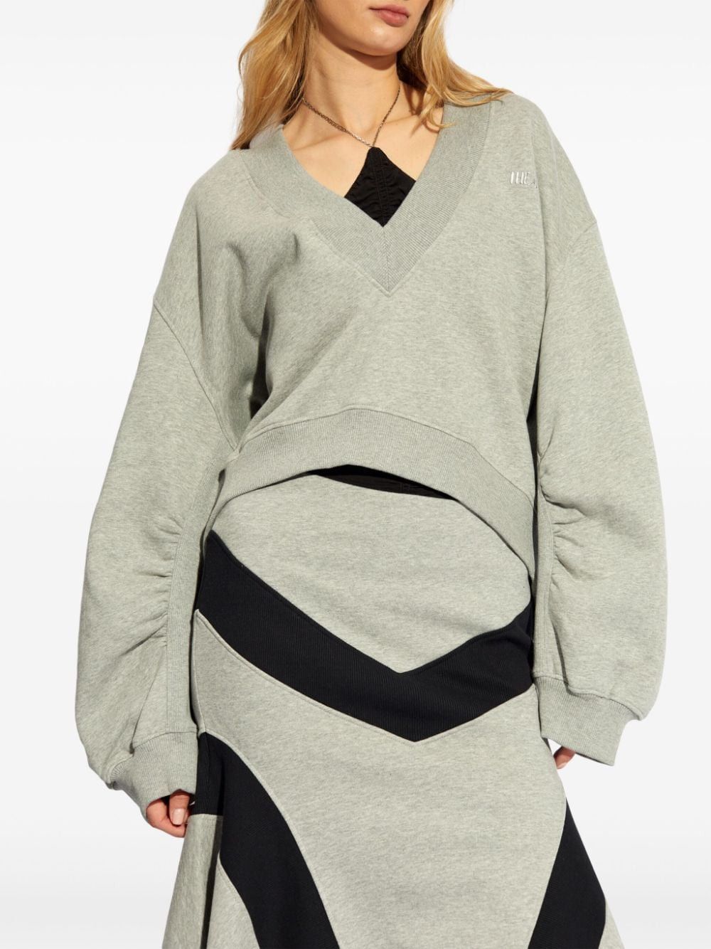 The Attico V-NECKED COTTON SWEATSHIRT Size S / US 4 / IT 40 - 3 Thumbnail