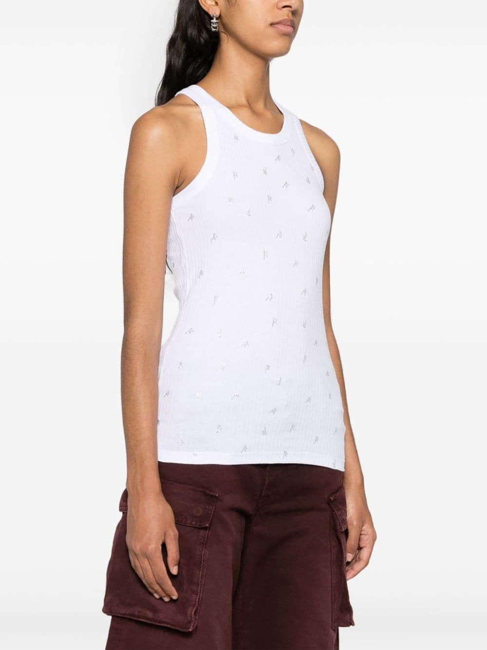 The Attico ALLOVER LOGO COTTON TANK TOP Size S / US 4 / IT 40 - 2 Thumbnail