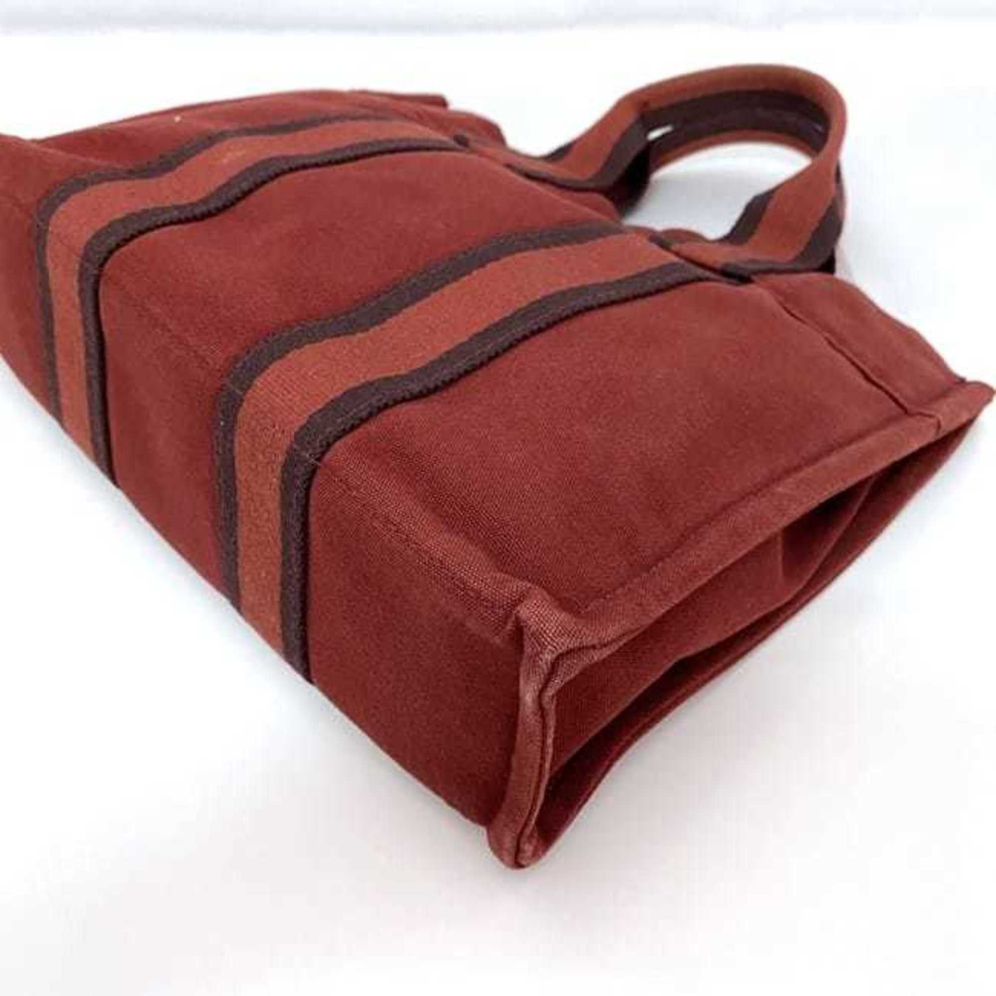 Hermes Hermes Handbag Foult PM ec-21452 Red Canvas HERMES Striped Bag Men's Women's Compact Size ONE SIZE - 7 Thumbnail