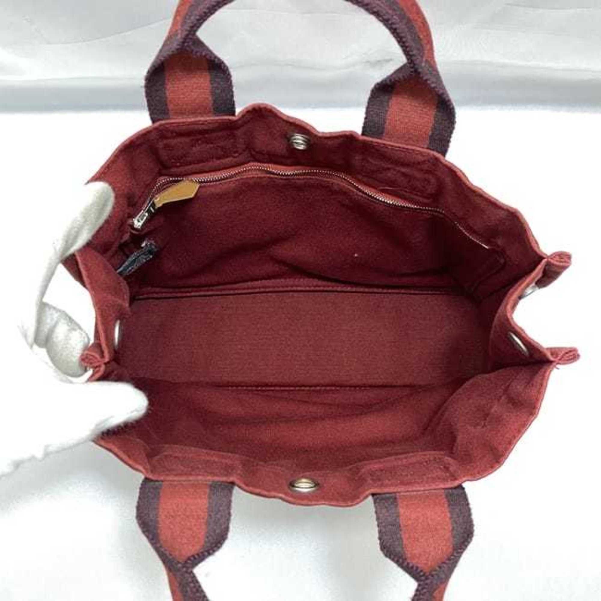 Hermes Hermes Handbag Foult PM ec-21452 Red Canvas HERMES Striped Bag Men's Women's Compact Size ONE SIZE - 9 Thumbnail