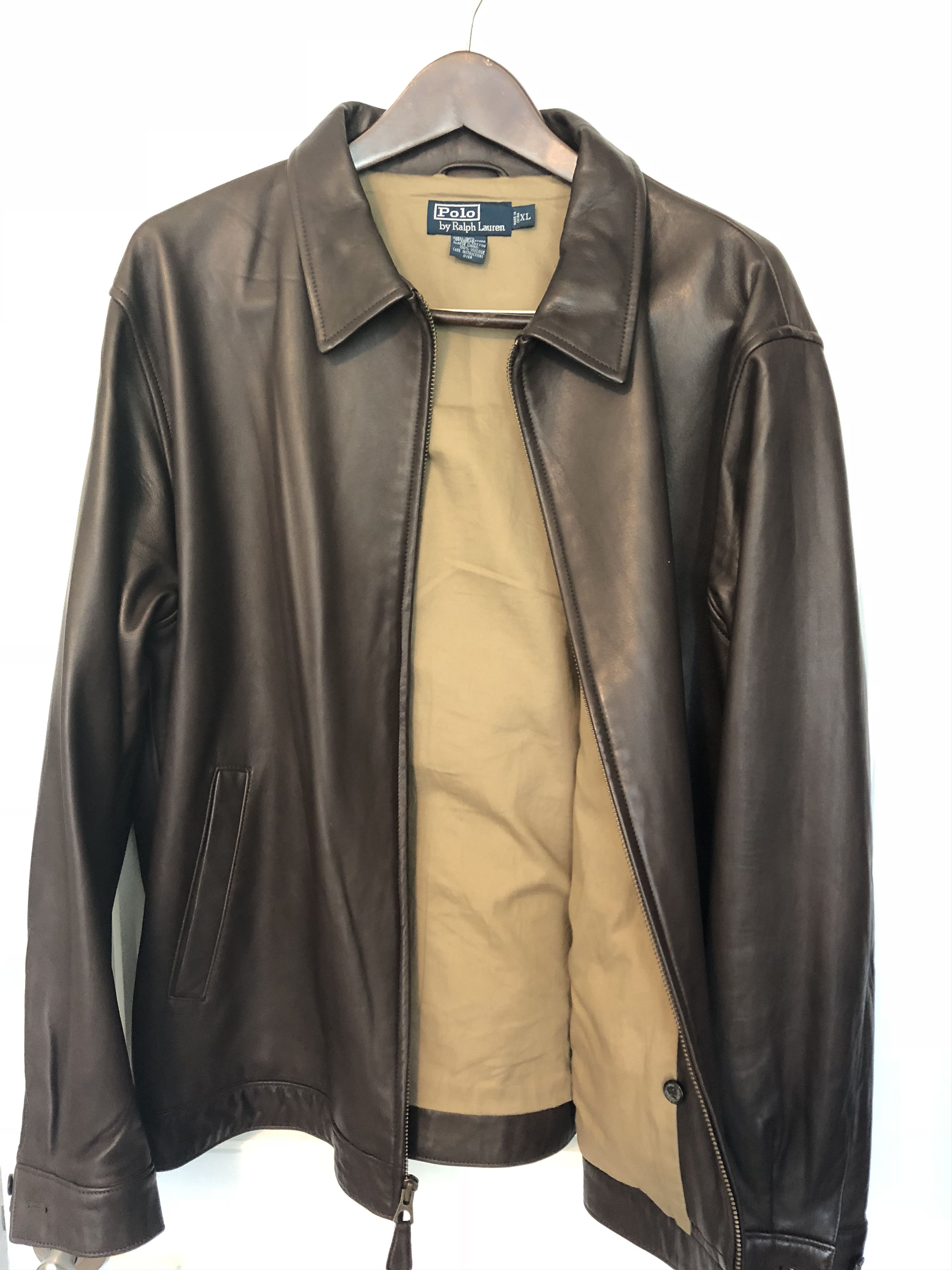 Polo lambskin hot sale leather jacket