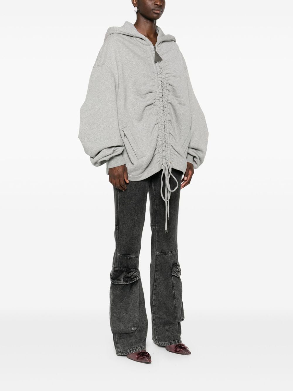 The Attico ZIPPED COTTON HOODIE Size S / US 4 / IT 40 - 4 Thumbnail