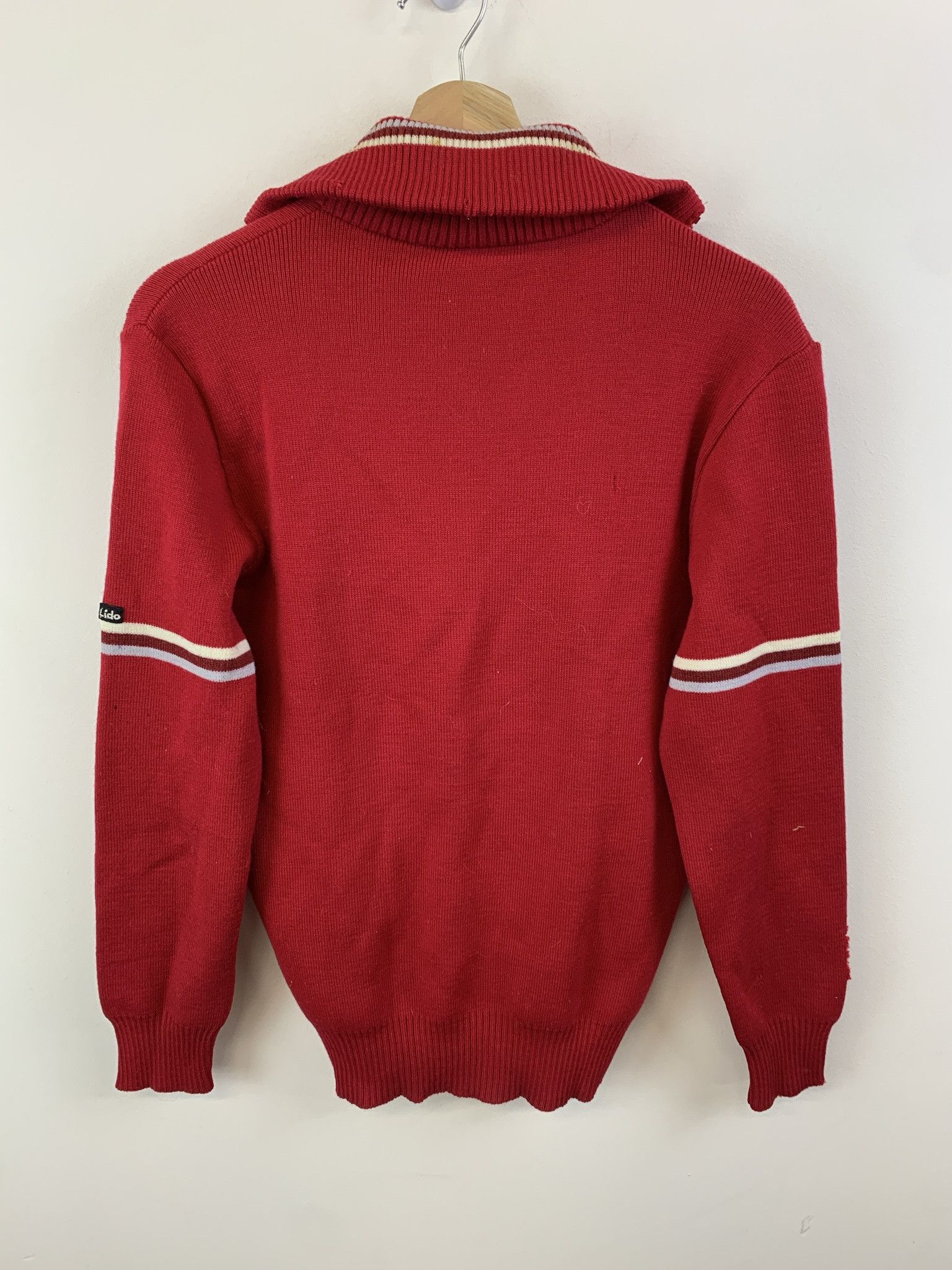 Vintage Vintage 1990s Lido Quarterzip Distressed Knit Sweater Size M Size US L / EU 52-54 / 3 - 5 Thumbnail