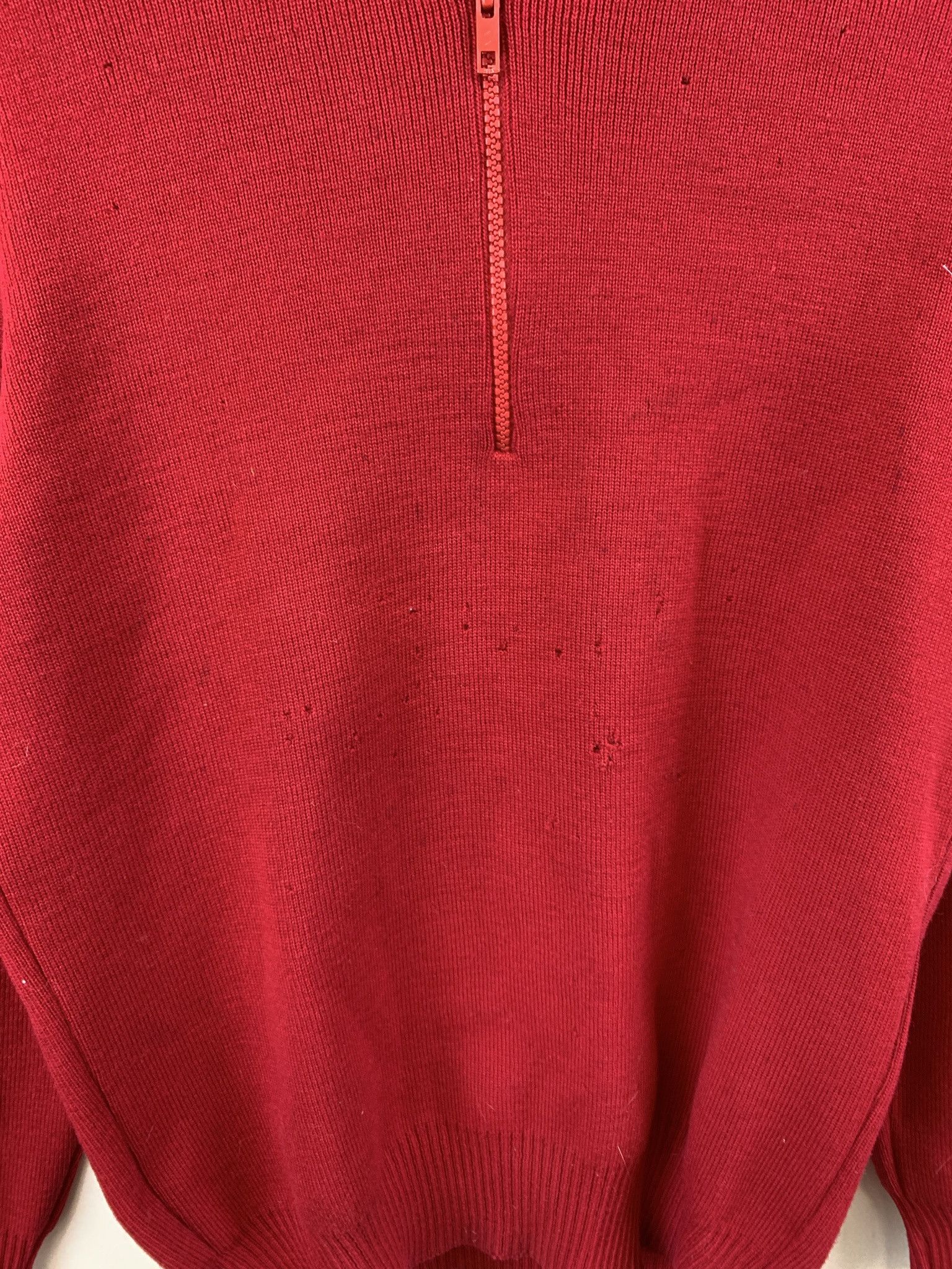 Vintage Vintage 1990s Lido Quarterzip Distressed Knit Sweater Size M Size US L / EU 52-54 / 3 - 3 Thumbnail