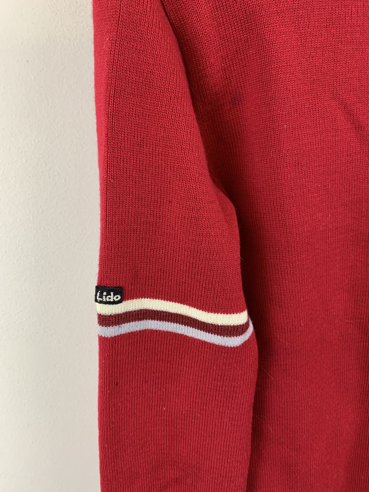 Vintage Vintage 1990s Lido Quarterzip Distressed Knit Sweater Size M Size US L / EU 52-54 / 3 - 6 Thumbnail