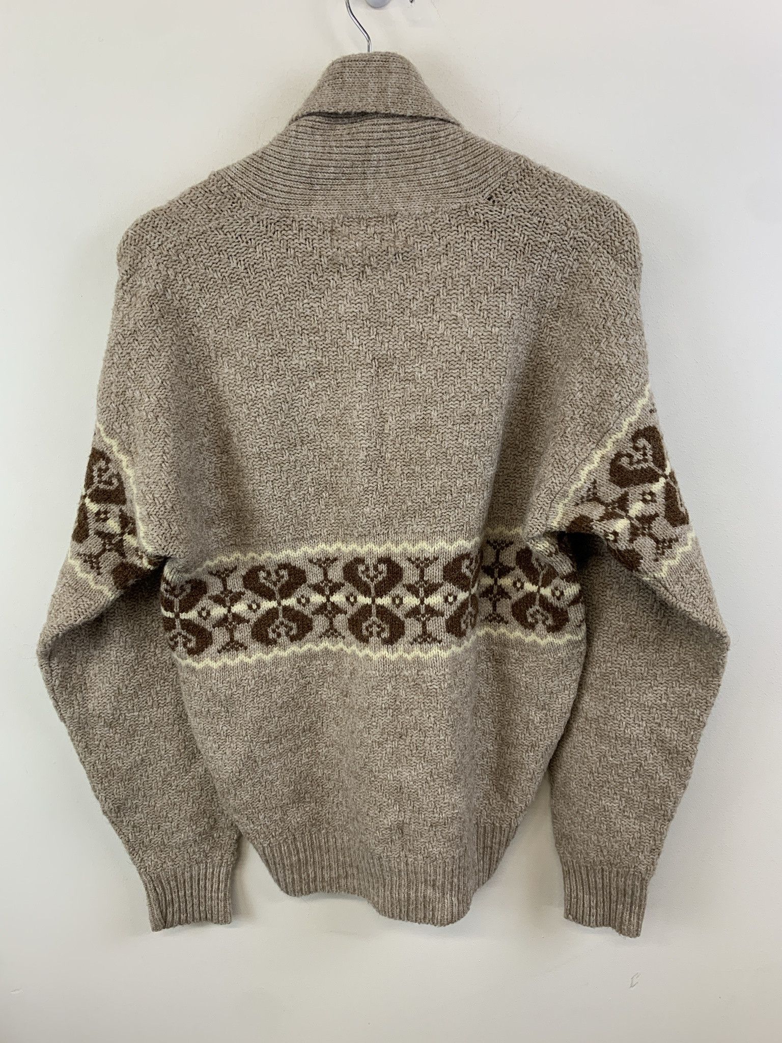 Vintage Vintage 90s Heart Band Cowlneck Tan Knit Sweater Size S Size US S / EU 44-46 / 1 - 3 Thumbnail