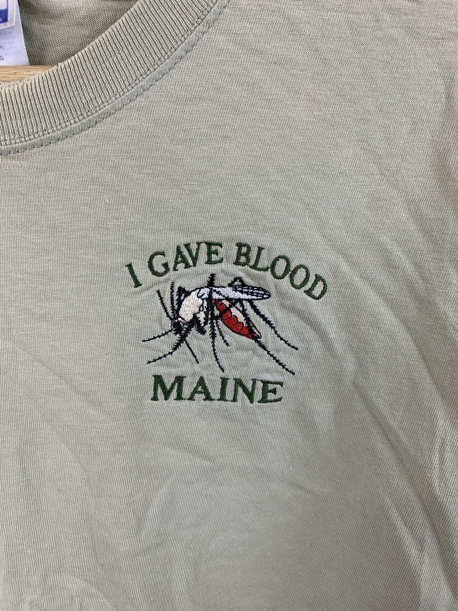 Vacation Vintage 90s I Gave Blood Mosquito Maine Joke Tee Size L Size US L / EU 52-54 / 3 - 3 Thumbnail