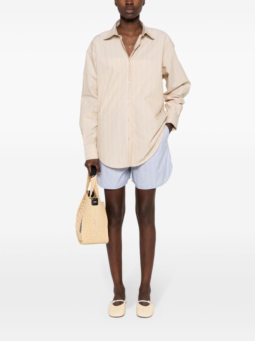 Filippa K STRIPED DRAWSTRING SHORTS Size 27" / US 4 / IT 40 - 5 Thumbnail