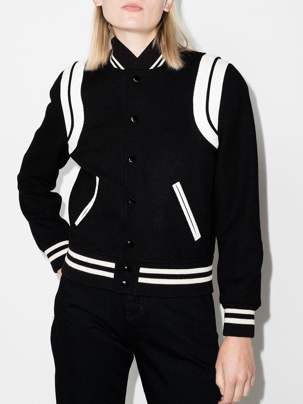 Saint Laurent Paris WOOL BOMBER JACKET Size S / US 4 / IT 40 - 3 Thumbnail
