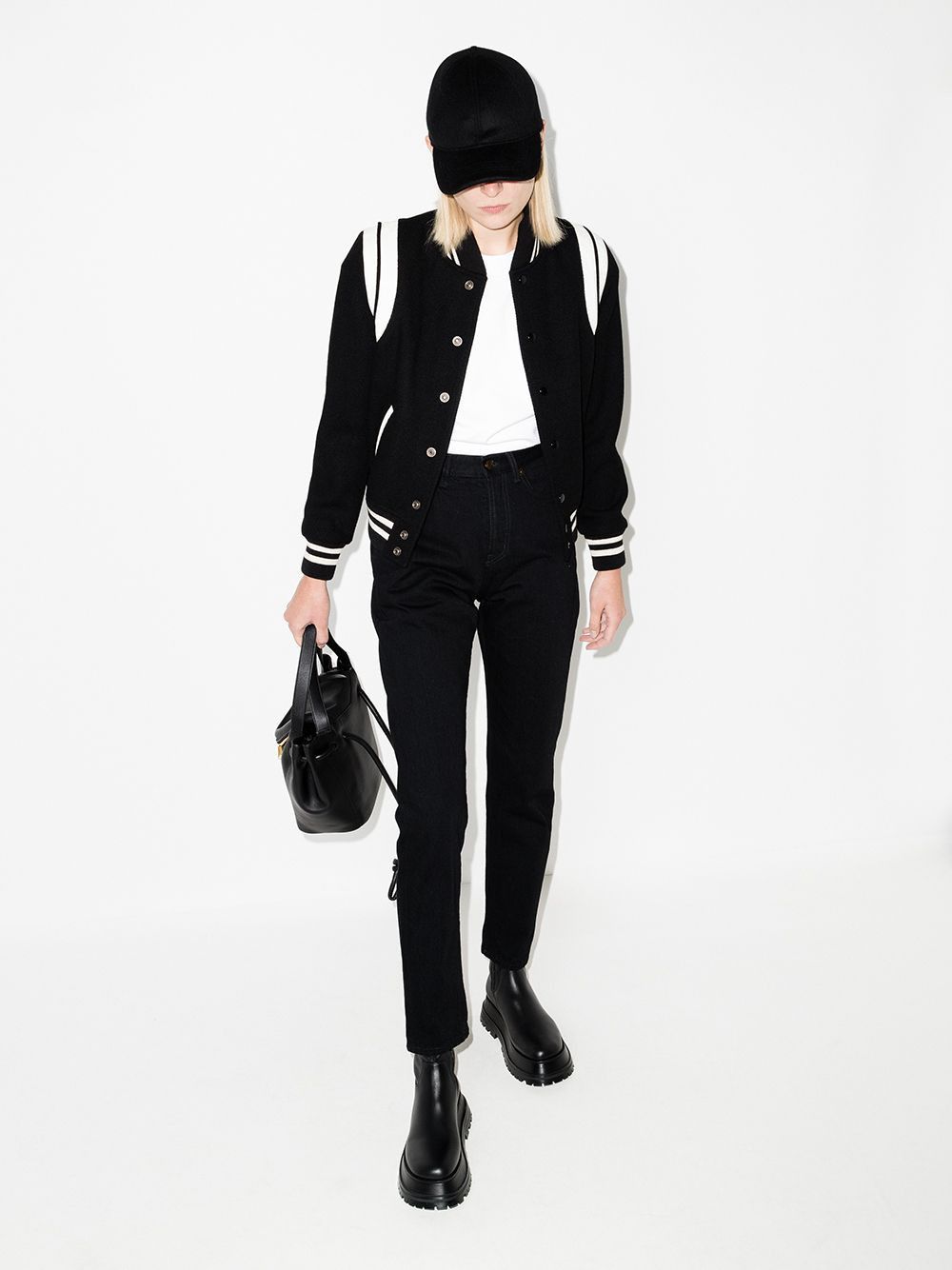 Saint Laurent Paris WOOL BOMBER JACKET Size S / US 4 / IT 40 - 2 Thumbnail