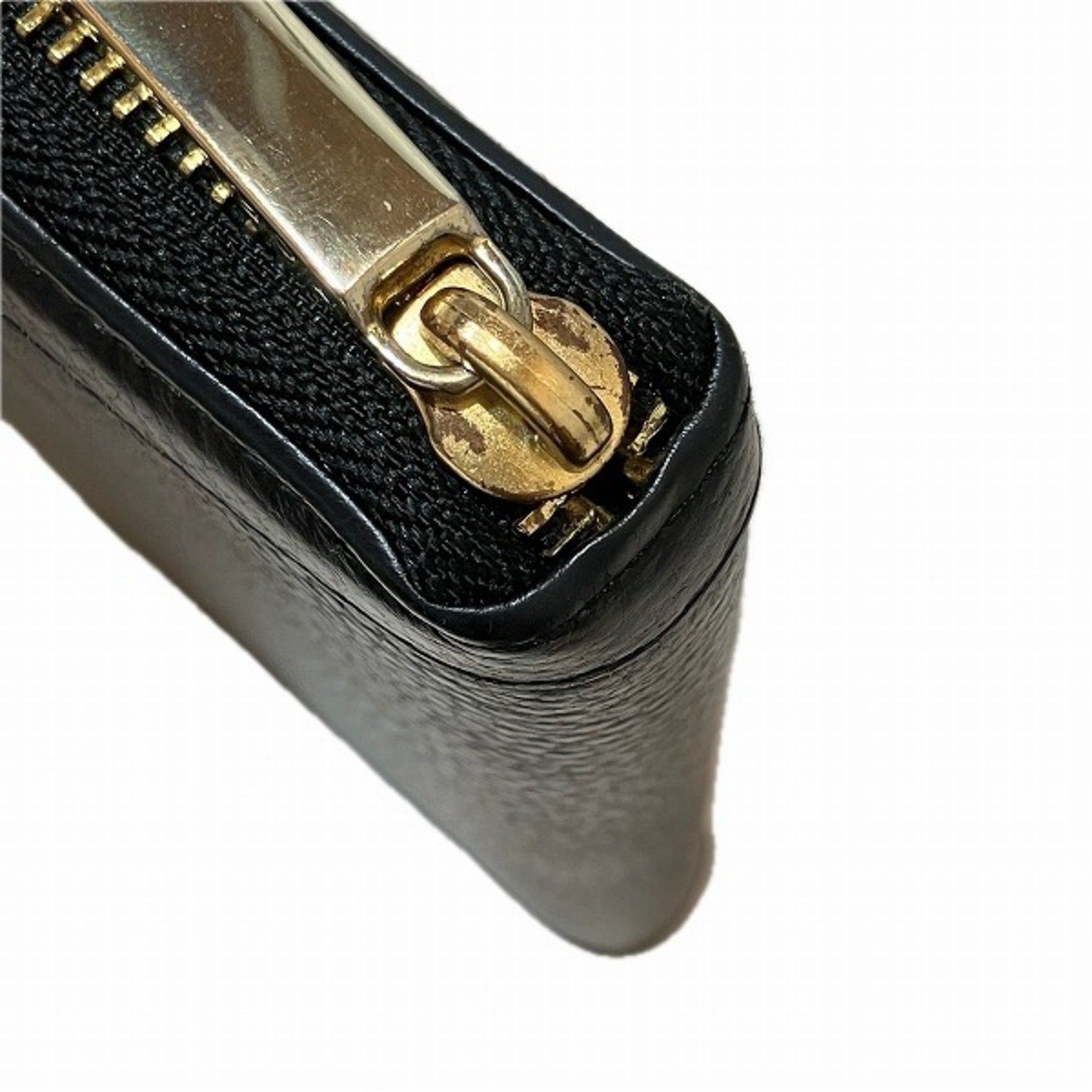 Tory Burch Tory Burch Amanda Round Zip Black Leather Long Wallet for Women Size ONE SIZE - 8 Thumbnail