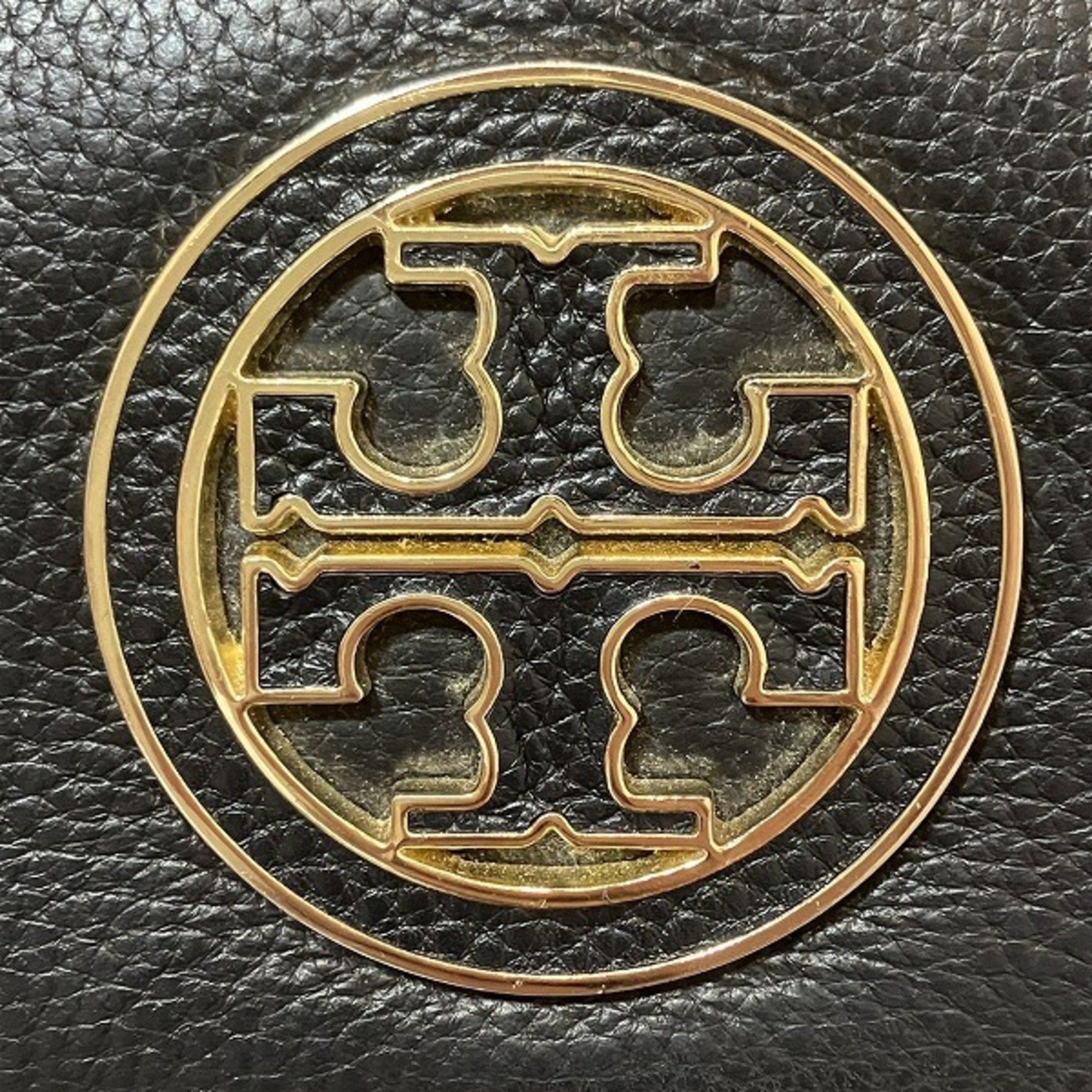 Tory Burch Tory Burch Amanda Round Zip Black Leather Long Wallet for Women Size ONE SIZE - 4 Thumbnail