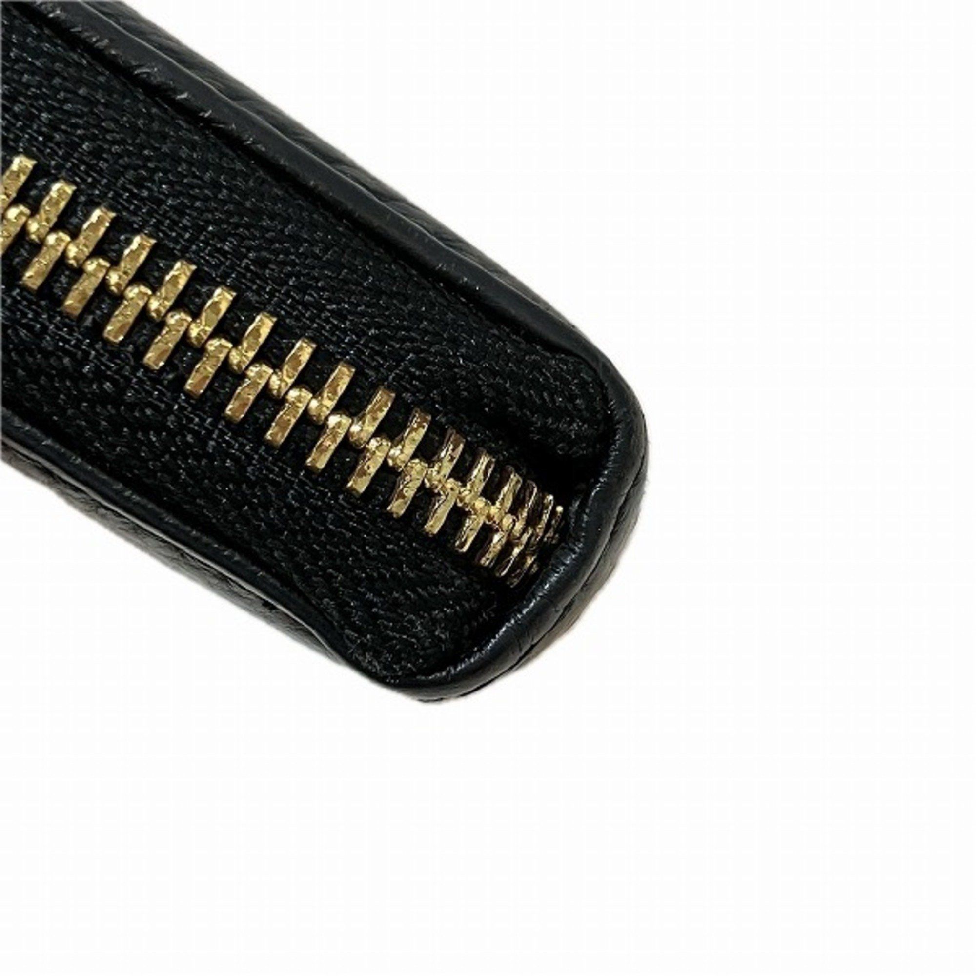 Tory Burch Tory Burch Amanda Round Zip Black Leather Long Wallet for Women Size ONE SIZE - 3 Thumbnail