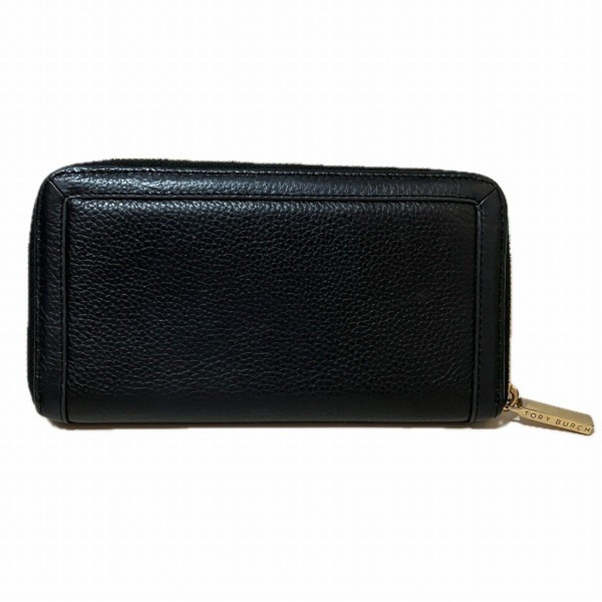 Tory Burch Tory Burch Amanda Round Zip Black Leather Long Wallet for Women Size ONE SIZE - 9 Thumbnail