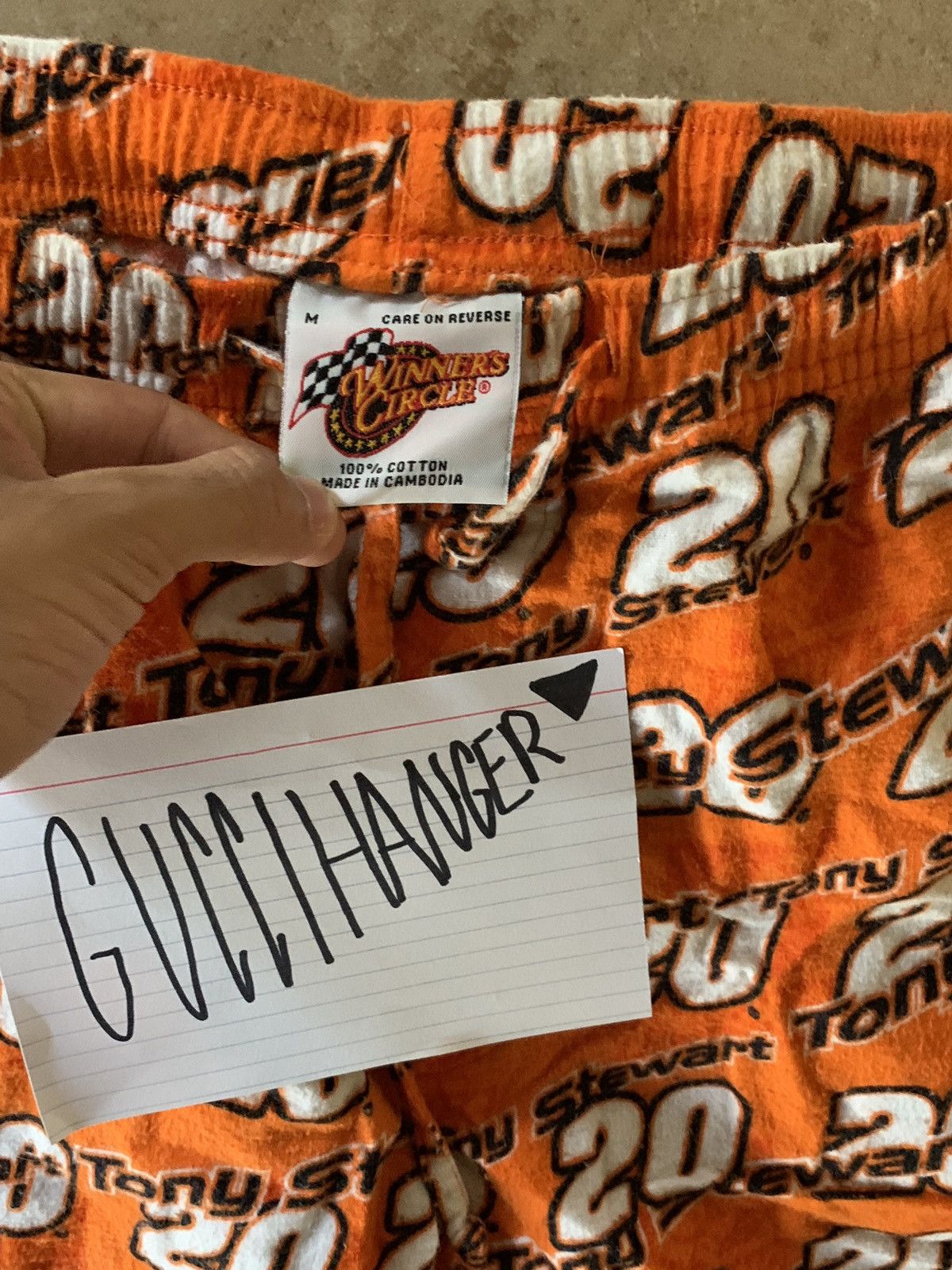 NASCAR Vintage Winners Circle VINTAGE NASCAR WINNERS CIRCLE 20 TONY STEWART ORANGE PAJAMA PANTS SZ M Grailed