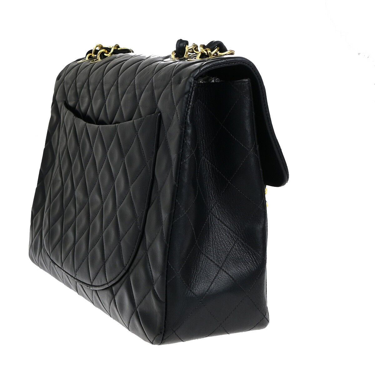 Chanel Jumbo Black Leather Shoulder Bag (Pre-Owned) Size ONE SIZE - 4 Thumbnail