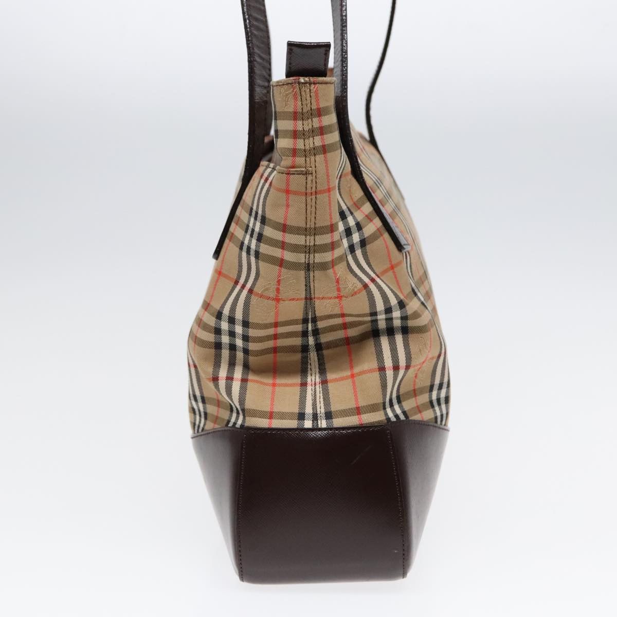 Burberry Nova Check Beige Canvas Tote Bag (Pre-Owned) Size ONE SIZE - 4 Thumbnail