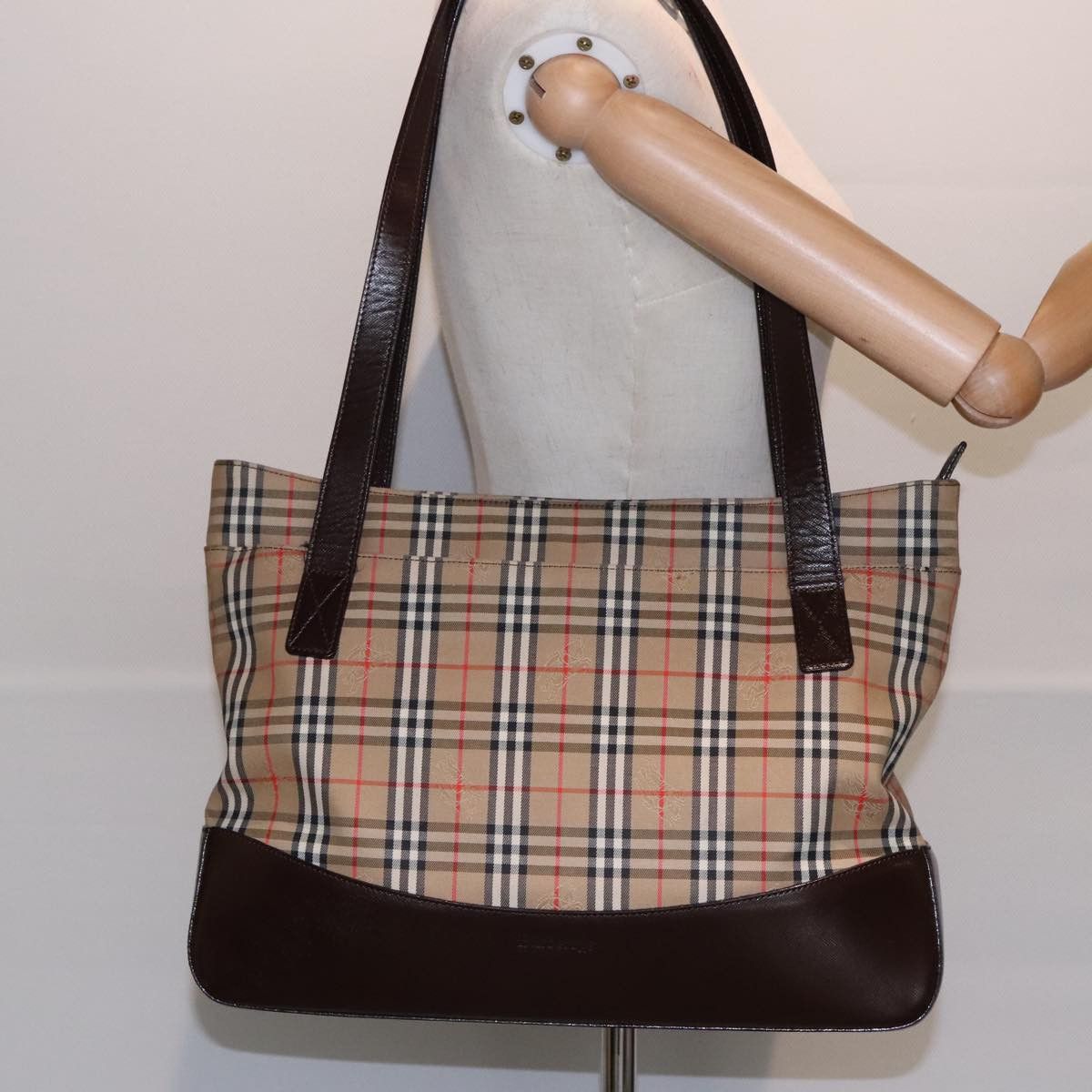 Burberry Nova Check Beige Canvas Tote Bag (Pre-Owned) Size ONE SIZE - 13 Thumbnail