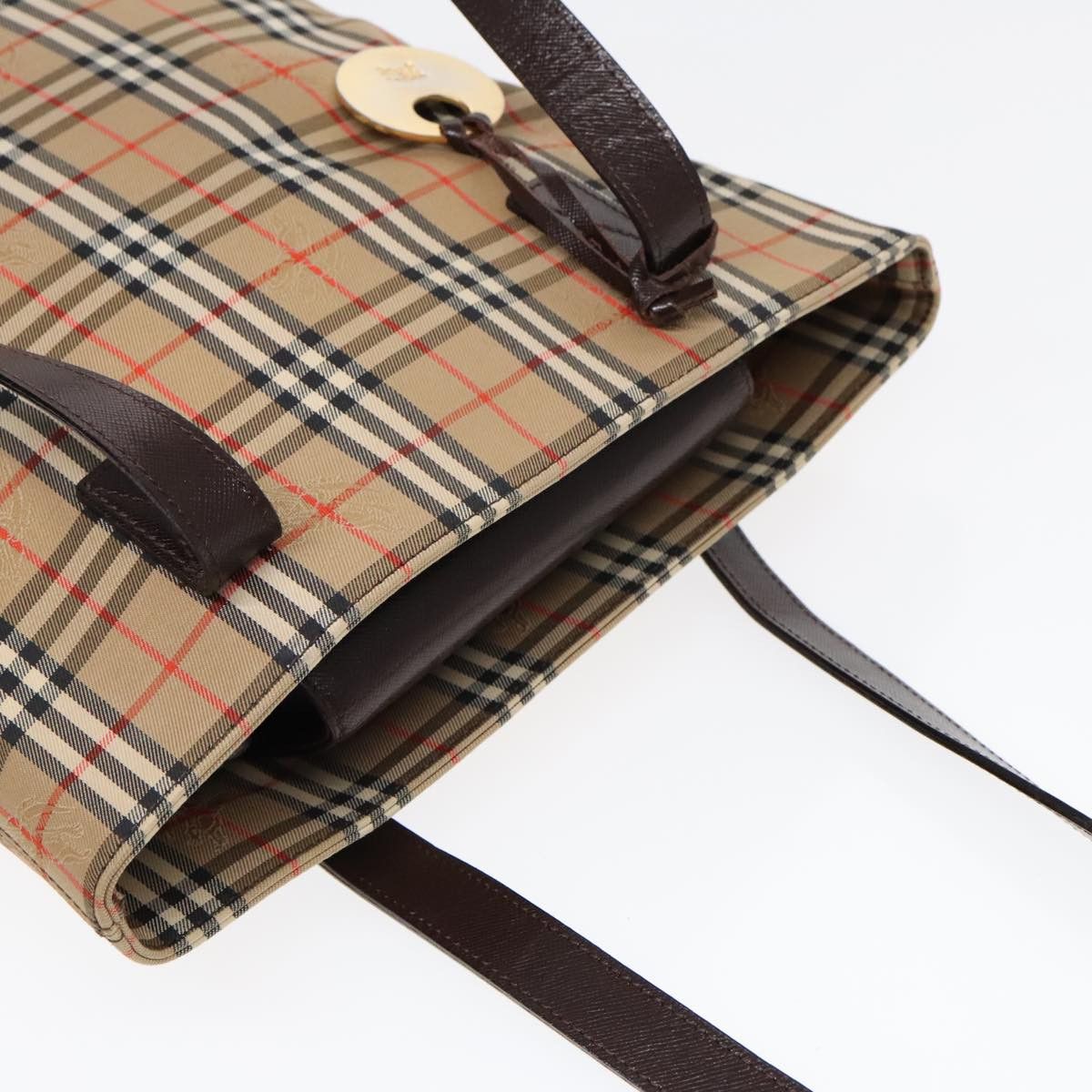 Burberry Nova Check Beige Canvas Shoulder Bag (Pre-Owned) Size ONE SIZE - 16 Thumbnail