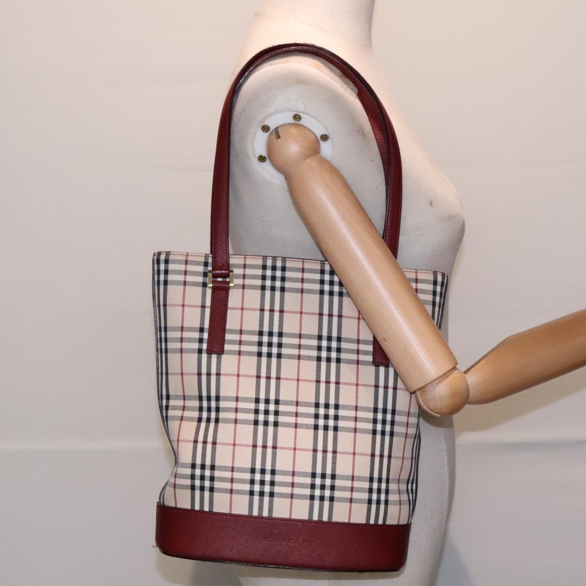 Burberry Nova Check Beige Canvas Shoulder Bag (Pre-Owned) Size ONE SIZE - 15 Thumbnail