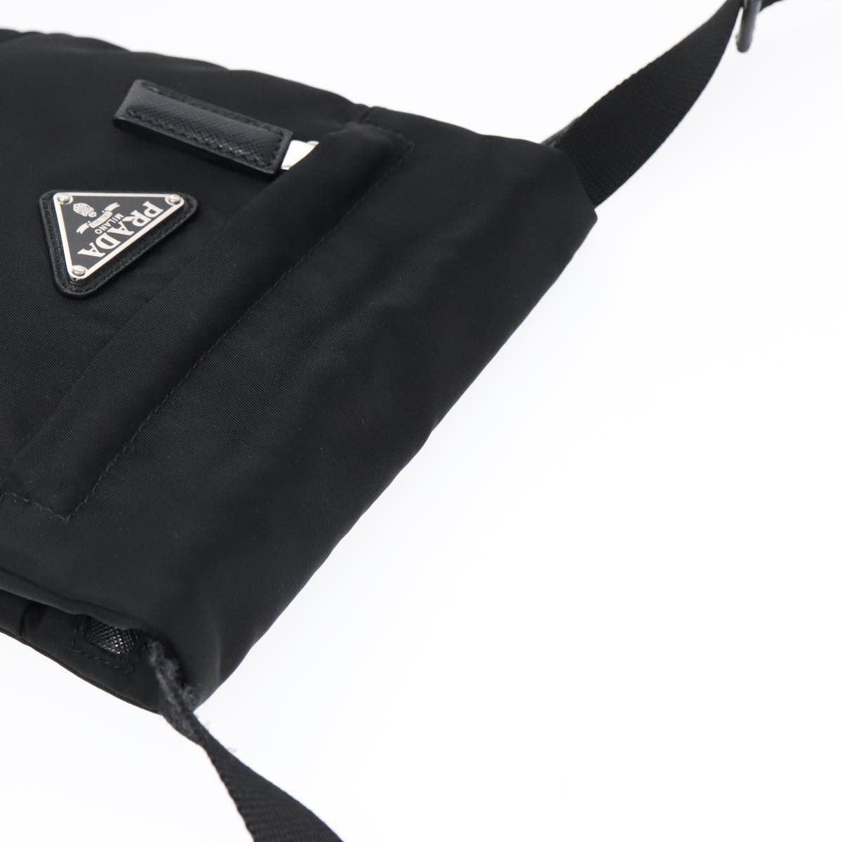 Prada Triangle Logo Black Synthetic Shoulder Bag (Pre-Owned) Size ONE SIZE - 17 Thumbnail