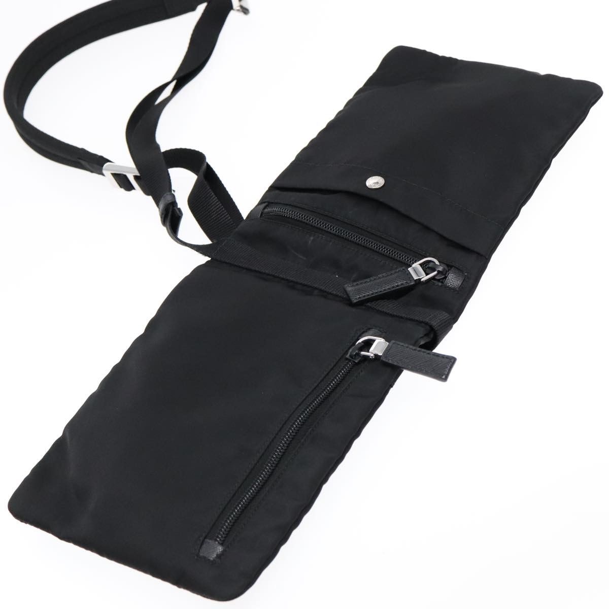 Prada Triangle Logo Black Synthetic Shoulder Bag (Pre-Owned) Size ONE SIZE - 19 Thumbnail