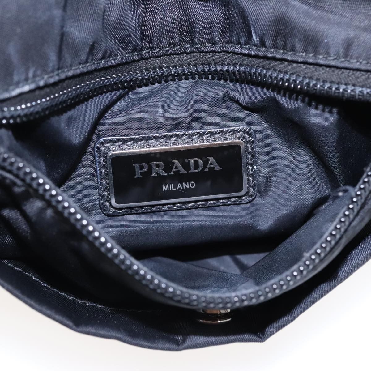Prada Triangle Logo Black Synthetic Shoulder Bag (Pre-Owned) Size ONE SIZE - 14 Thumbnail