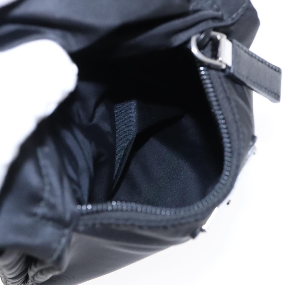Prada Triangle Logo Black Synthetic Shoulder Bag (Pre-Owned) Size ONE SIZE - 12 Thumbnail
