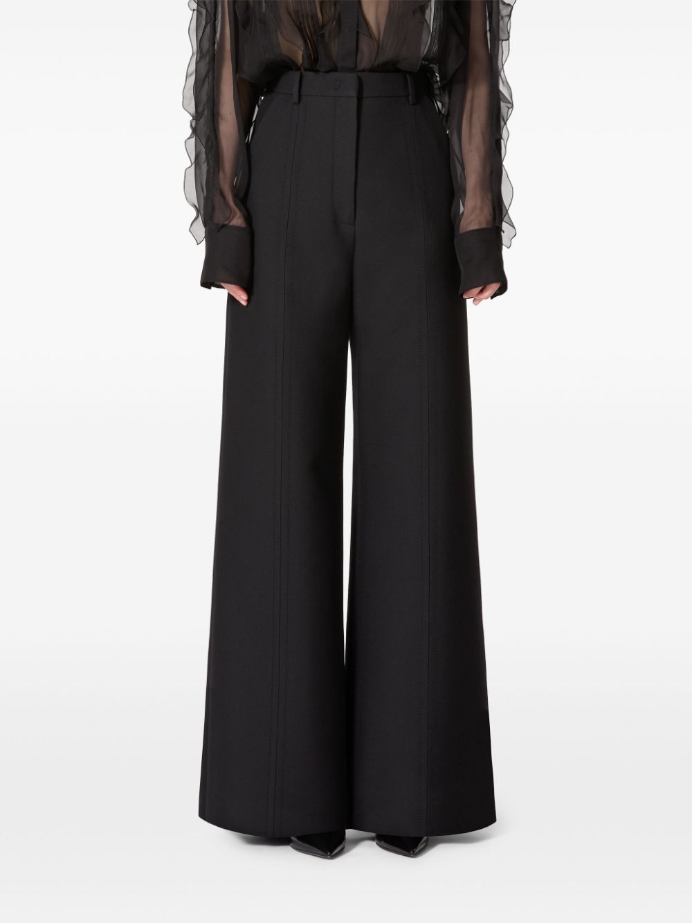 Valentino WOOL FLARED LEG TROUSERS Size 27" / US 4 / IT 40 - 3 Thumbnail