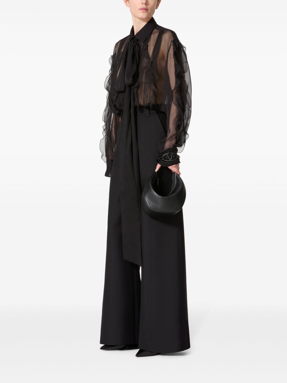 Valentino WOOL FLARED LEG TROUSERS Size 27" / US 4 / IT 40 - 4 Thumbnail