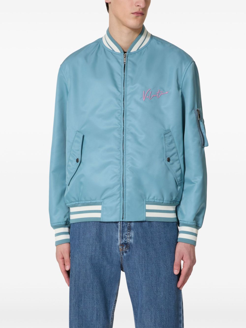 Valentino VLOGO SIGNATURE NYLON BOMBER JACKET Size US S / EU 44-46 / 1 - 3 Thumbnail