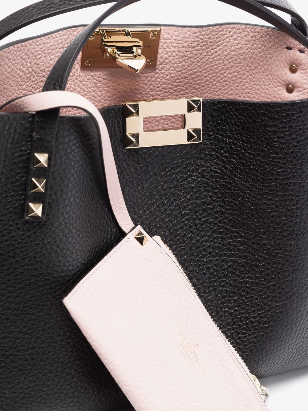 Valentino ROCKSTUD SMALL LEATHER TOTE BAG Size ONE SIZE - 3 Thumbnail