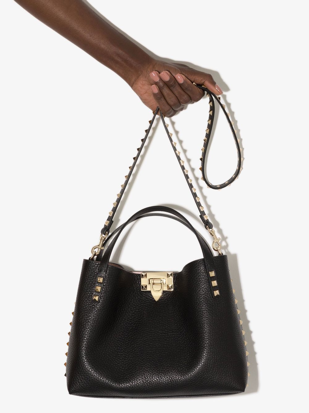 Valentino ROCKSTUD SMALL LEATHER TOTE BAG Size ONE SIZE - 5 Thumbnail