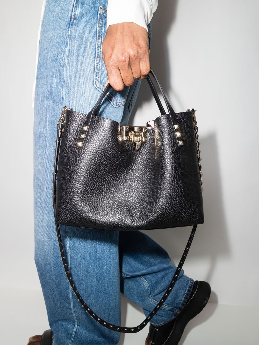 Valentino ROCKSTUD SMALL LEATHER TOTE BAG Size ONE SIZE - 2 Thumbnail
