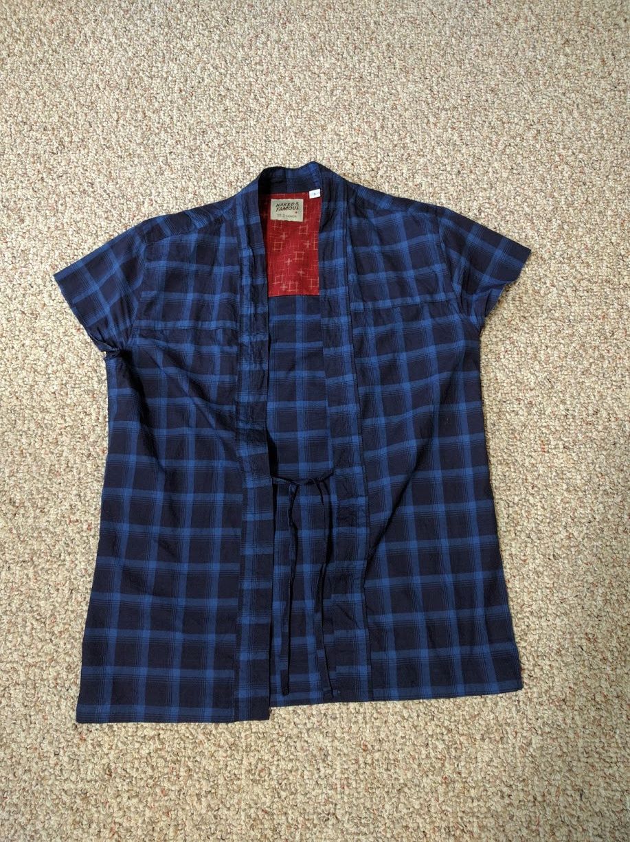 Blue Check Kimono